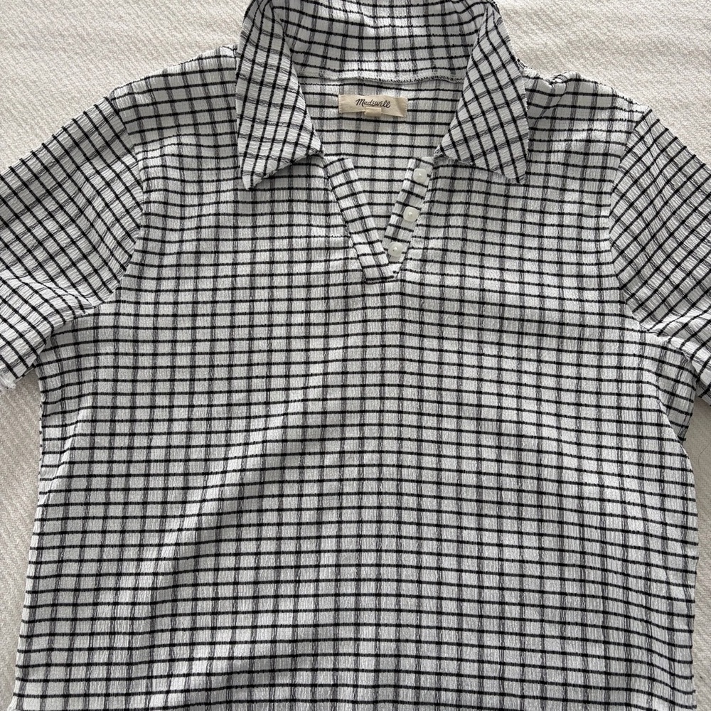 Madewell Black and White Striped Shirt